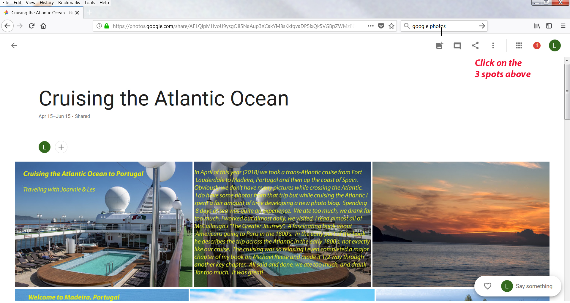 Click on the 3 spots above
The menu with "slideshow" 
will appear